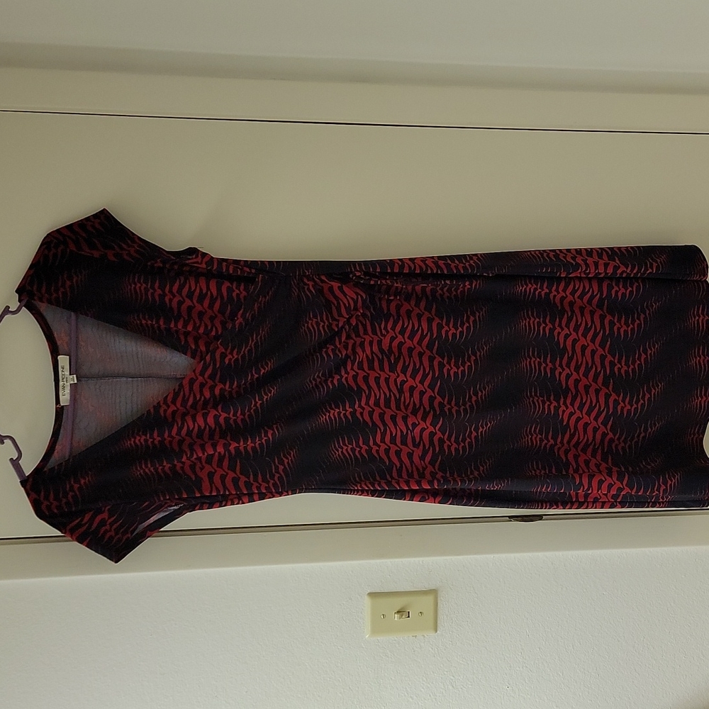 Evan Picone bird seagull dress euc!